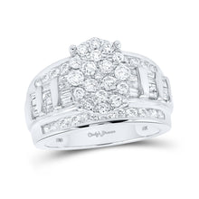  10k White Gold Round Diamond Oval Bridal Wedding Engagement Ring 1-1/2 Cttw