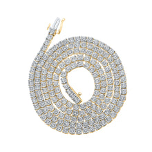  10k Yellow Gold Mens Round Diamond 24-inch Link Chain Necklace 4-3/4 Cttw