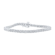  10k White Gold Womens Round Diamond Tennis Bracelet 1 Cttw
