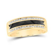  14k Yellow Gold Mens Round Diamond Wedding Band Ring 1/3 Cttw