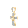 10k Yellow Gold Mens Round Diamond Eagle Cross Charm Pendant 1/2 Cttw