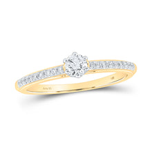  14k Yellow Gold Round Diamond Solitaire Bridal Wedding Engagement Ring 1/3 Cttw