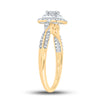 14k Yellow Gold Womens Emerald Diamond Halo Ring 1/2 Cttw