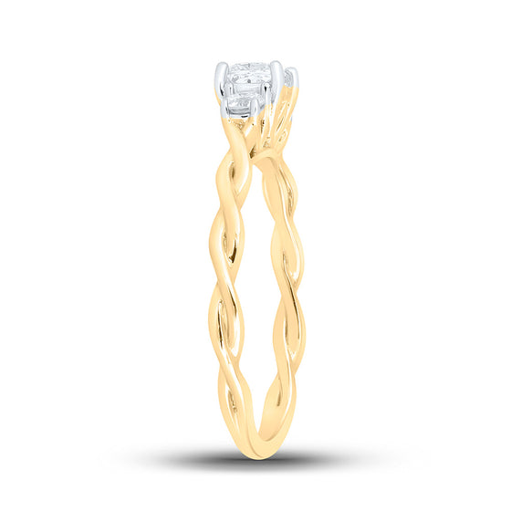 14k Yellow Gold Princess Diamond 3-stone Bridal Wedding Engagement Ring 1/2 Cttw