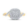 14k Yellow Gold Womens Princess Diamond Fashion Ring 3/8 Cttw