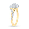 14k Yellow Gold Womens Princess Diamond Fashion Ring 3/8 Cttw