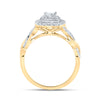 14k Yellow Gold Womens Princess Diamond Fashion Ring 3/8 Cttw