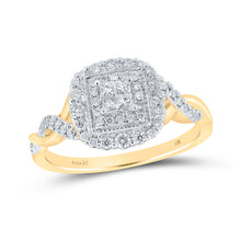  14k Yellow Gold Womens Princess Diamond Fashion Ring 3/8 Cttw