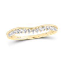  14k Yellow Gold Womens Round Diamond Stackable Band Ring 1/5 Cttw