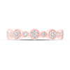 10k Rose Gold Womens Round Diamond Stackable Band Ring 1/5 Cttw