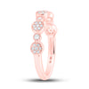 10k Rose Gold Womens Round Diamond Stackable Band Ring 1/5 Cttw