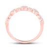 10k Rose Gold Womens Round Diamond Stackable Band Ring 1/5 Cttw