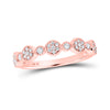 10k Rose Gold Womens Round Diamond Stackable Band Ring 1/5 Cttw