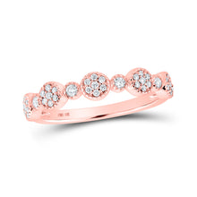  10k Rose Gold Womens Round Diamond Stackable Band Ring 1/5 Cttw