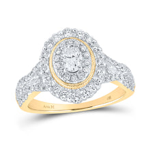  14k Yellow Gold Oval Diamond Halo Bridal Wedding Engagement Ring 1 Cttw