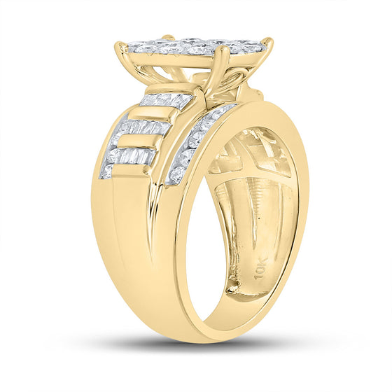 10k Yellow Gold Round Diamond Oval Bridal Wedding Engagement Ring 2 Cttw