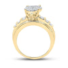 10k Yellow Gold Round Diamond Oval Bridal Wedding Engagement Ring 1-1/2 Cttw