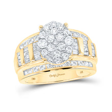  10k Yellow Gold Round Diamond Oval Bridal Wedding Engagement Ring 1-1/2 Cttw