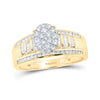 10k Yellow Gold Round Diamond Oval Bridal Wedding Engagement Ring 1/2 Cttw