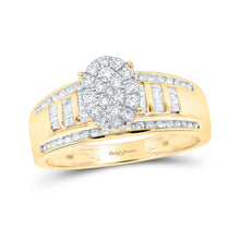  10k Yellow Gold Round Diamond Oval Bridal Wedding Engagement Ring 1/2 Cttw