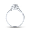 10k White Gold Womens Round Diamond Teardrop Ring 1/3 Cttw