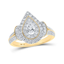  14k White Gold Pear Diamond Halo Bridal Wedding Engagement Ring 1 Cttw