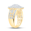 10k Yellow Gold Womens Round Diamond Cluster Ring 2 Cttw