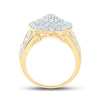 10k Yellow Gold Womens Round Diamond Cluster Ring 2 Cttw