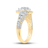10k Yellow Gold Womens Round Diamond Teardrop Ring 1-1/4 Cttw