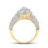 10k Yellow Gold Womens Round Diamond Teardrop Ring 1-1/4 Cttw