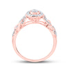 10k Two-tone Gold Womens Round Diamond Teardrop Ring 1/4 Cttw