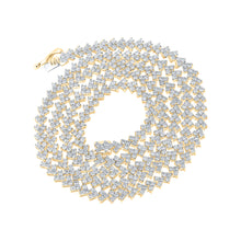  10k Yellow Gold Mens Round Diamond 24-inch Link Chain Necklace 8 Cttw