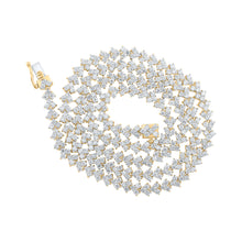  10k Yellow Gold Mens Round Diamond 22-inch Link Chain Necklace 13 Cttw