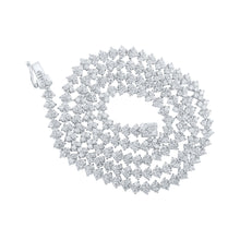  10k White Gold Mens Round Diamond 22-inch Link Chain Necklace 13 Cttw