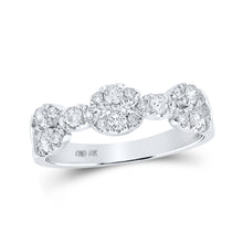  10k White Gold Womens Round Diamond Band Ring 1/2 Cttw