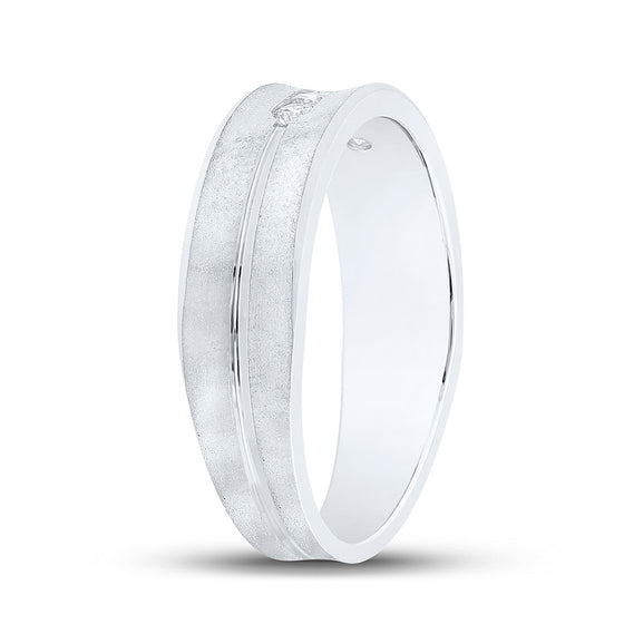 14k White Gold Mens Round Diamond Wedding Band Ring 1/4 Cttw
