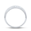 14k White Gold Mens Round Diamond Wedding Band Ring 1/4 Cttw