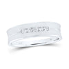 14k White Gold Mens Round Diamond Wedding Band Ring 1/4 Cttw