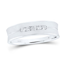  14k White Gold Mens Round Diamond Wedding Band Ring 1/4 Cttw