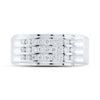 14k White Gold Mens Round Diamond Triple Row Band Ring 1/2 Cttw