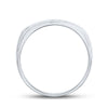 14k White Gold Mens Round Diamond Triple Row Band Ring 1/2 Cttw