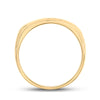 14k Yellow Gold Mens Round Diamond Triple Row Machine-set Band Ring 1/2 Cttw