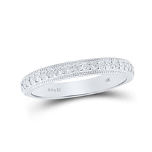  14k White Gold Womens Round Diamond Wedding Single Row Band 1/5 Cttw