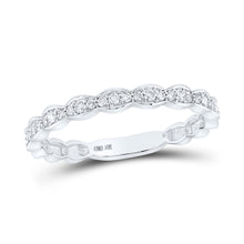  10k White Gold Womens Round Diamond Stackable Band Ring 1/6 Cttw