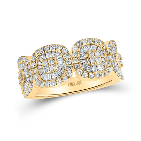 10k Yellow Gold Mens Round Diamond Band Ring 1-1/2 Cttw