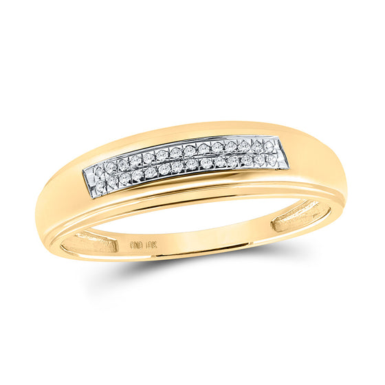 10k Yellow Gold His Hers Round Diamond Cluster Matching Wedding Set 1/3 Cttw