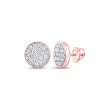  10k Rose Gold Round Diamond Cluster Earrings 1 Cttw