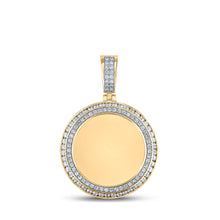  14k Yellow Gold Mens Round Diamond Memory Circle Charm Pendant 3-1/3 Cttw