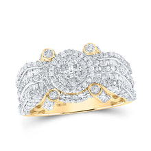  10k Yellow Gold Mens Round Diamond Circle Cluster Ring 2-7/8 Cttw