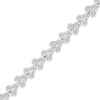 10k White Gold Womens Round Diamond Fashion Bracelet 2 Cttw